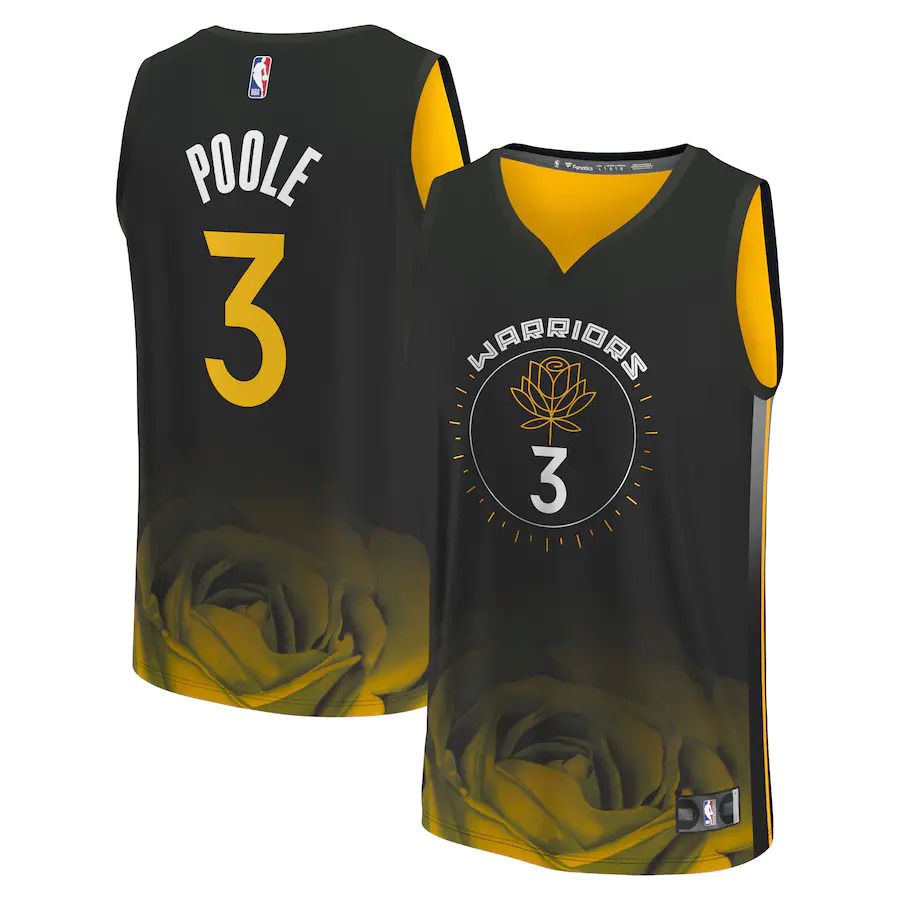 Men Golden State Warriors #3 Jordan Poole Fanatics Branded Black City Edition 2022-23 Fastbreak NBA Jersey->golden state warriors->NBA Jersey